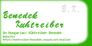benedek kuhtreiber business card